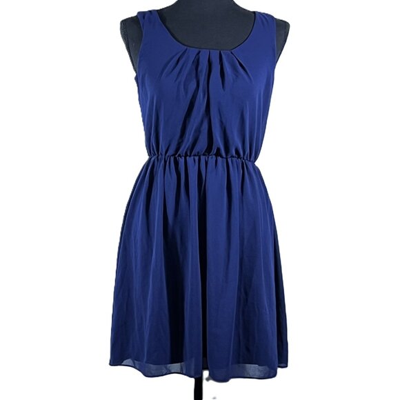 Navy Blue Fit & Flare Dress by "By & By", Extra Small - Picture 1 of 5
